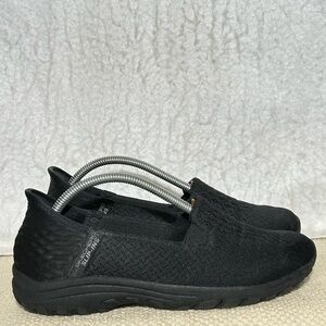 Skechers Womens Black SlipIns Relaxed Fit Reggae Fest 2.0 Lightweight Shoes SZ 7
